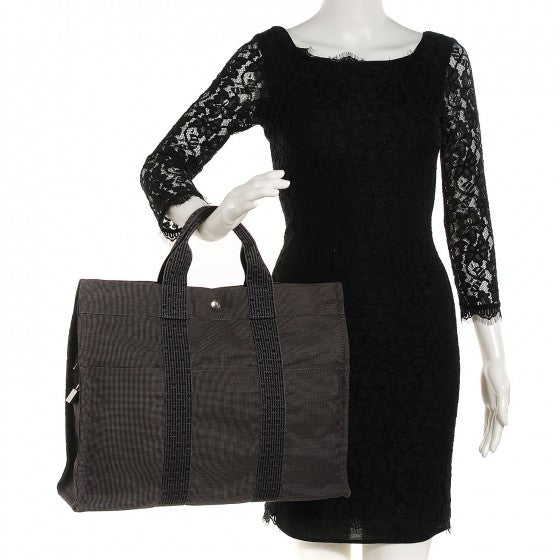 Canvas Herline MM Tote Grey