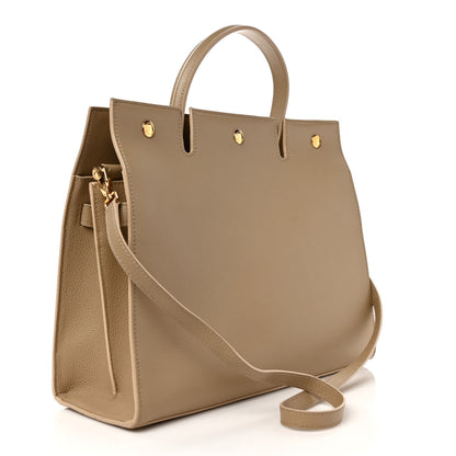 Burberry Grainy Calfskin Medium Title Bag Honey 3 of 8