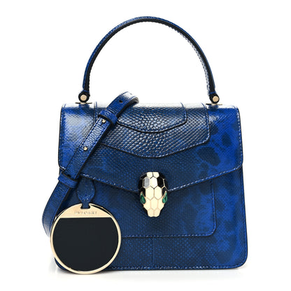 Bulgari Shiny Karung Serpenti Forever Top Handle Dark Blue 1 of 10
