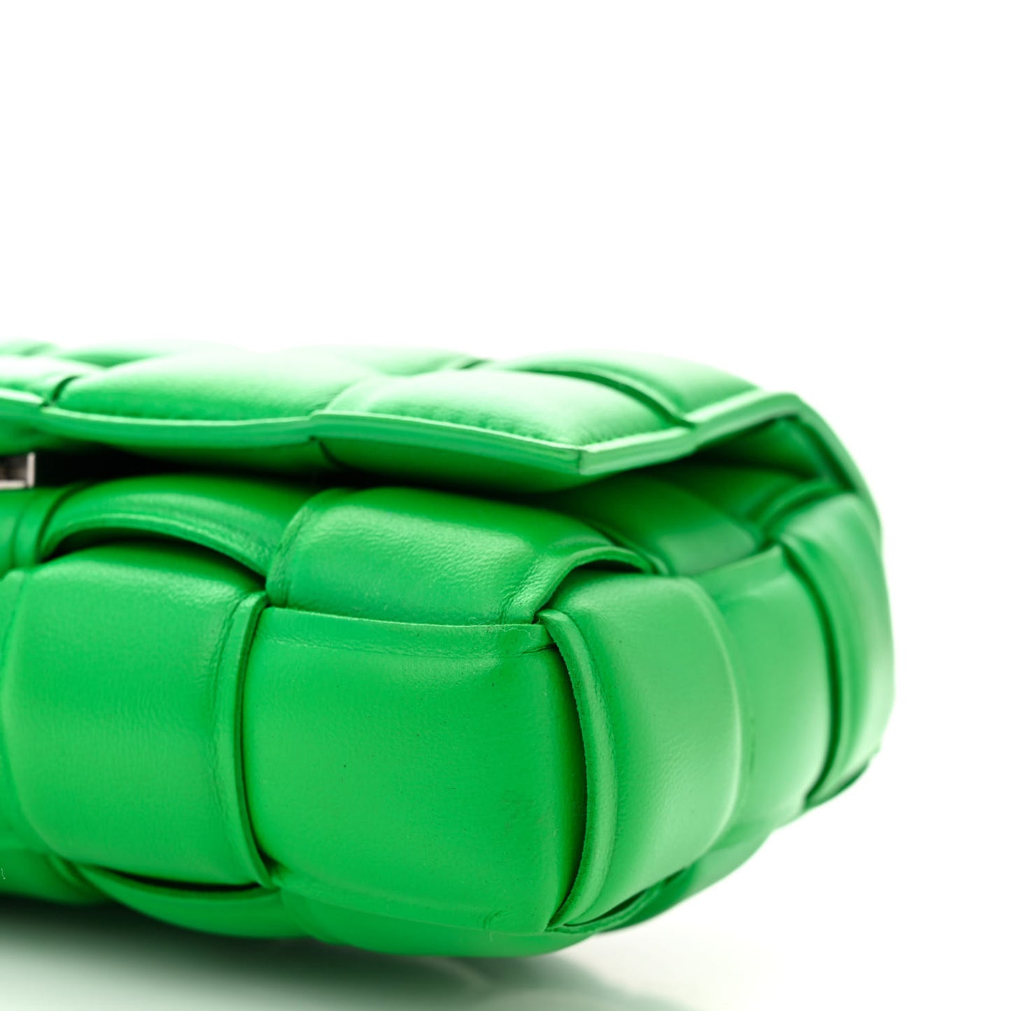 Nappa Maxi Intreccio Small Padded Cassette Crossbody Bag Parakeet