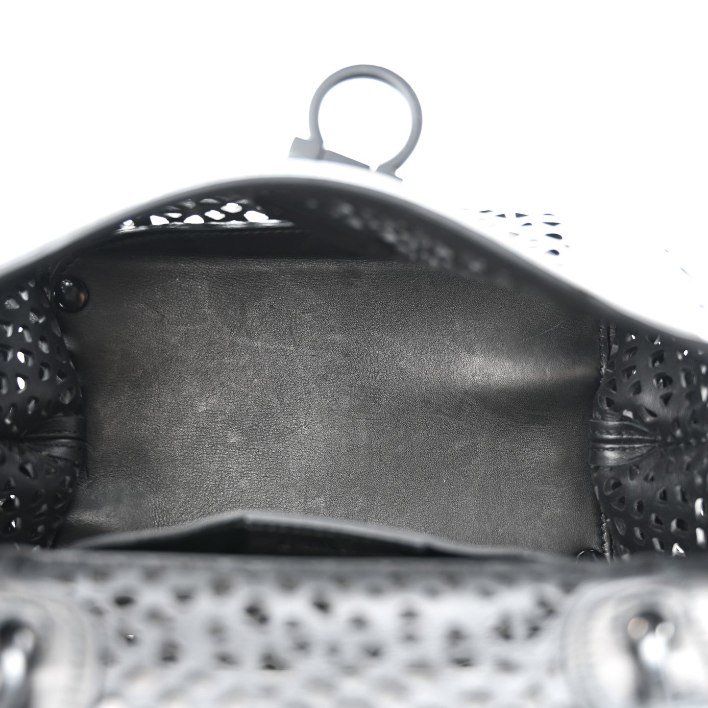 Soft Calfskin Laser Cut Sofia Satchel Black