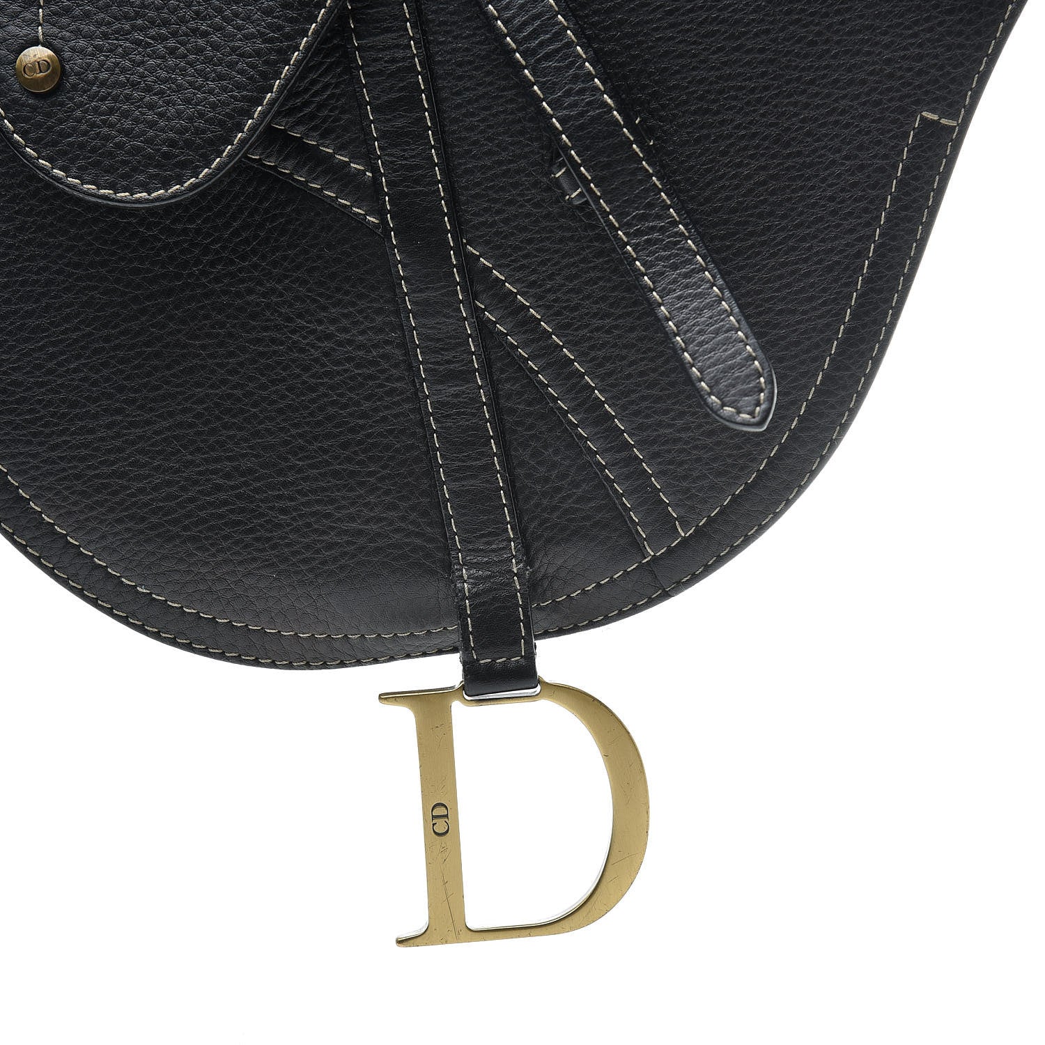 Christian Dior Calfskin Baudrier Saddle Bag Black 8 of 13