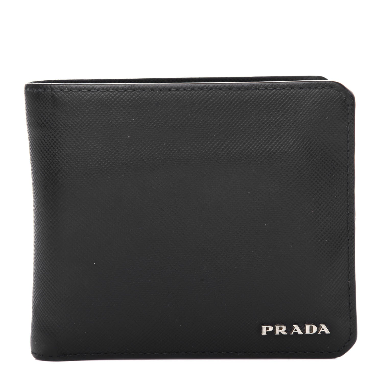 Prada Saffiano Bi-Fold Wallet Black 1 of 9