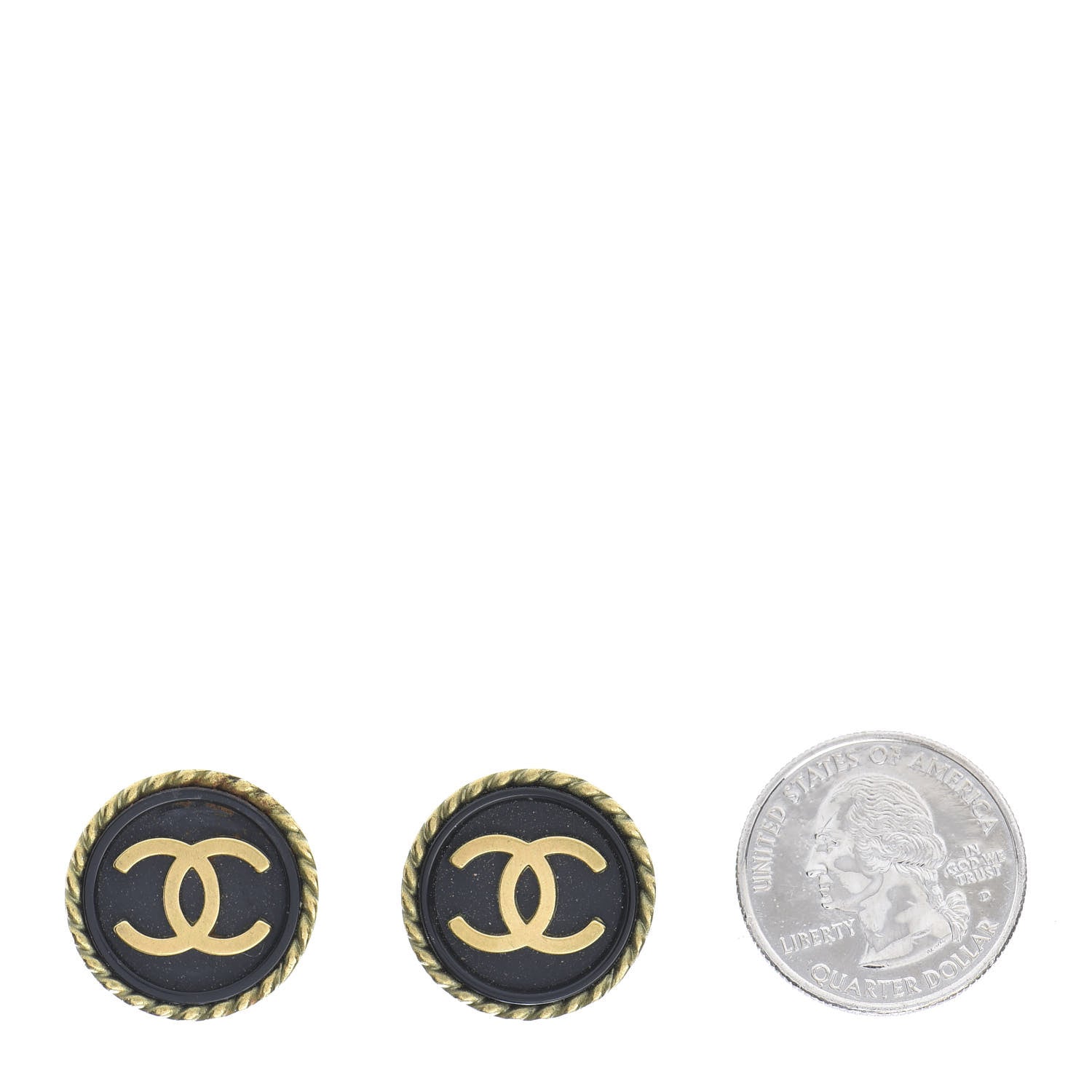 Chanel Enamel CC Clip On Earrings Black 2 of 6