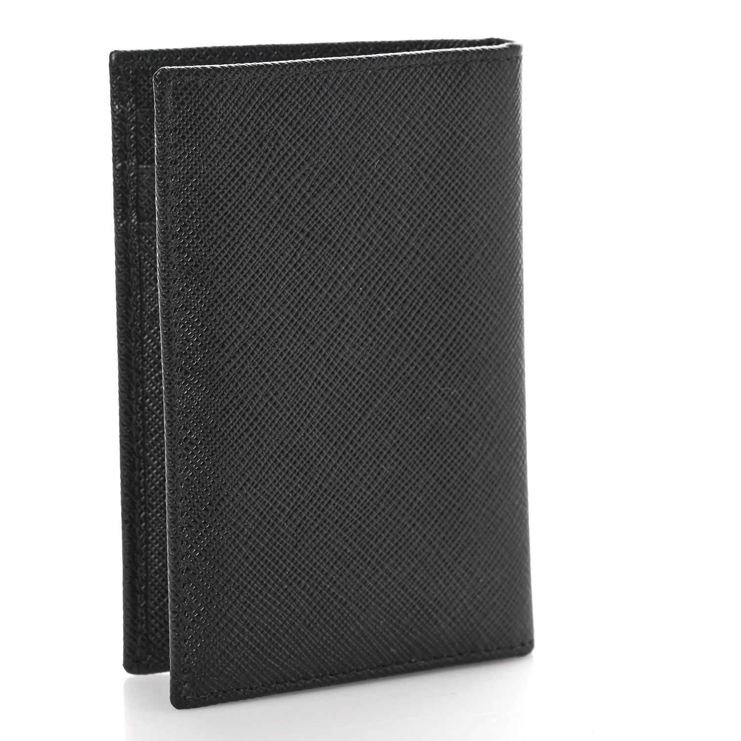 Prada Saffiano Corner Card Holder Black 3 of 8