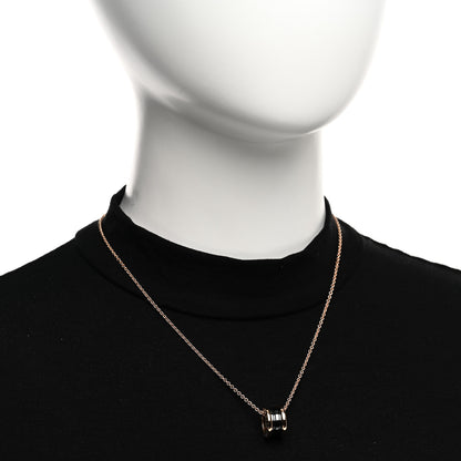 Bulgari 18K Rose Gold Black Ceramic B.Zero1 Pendant Necklace 2 of 6