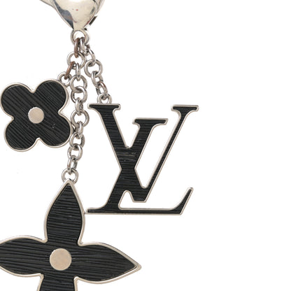 Louis Vuitton Fleur d Epi Bag Charm Key Holder Black 3 of 4