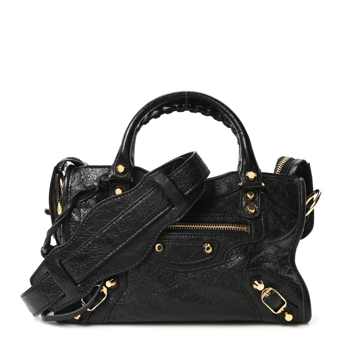Agneau Classic Gold Hardware Mini City Black