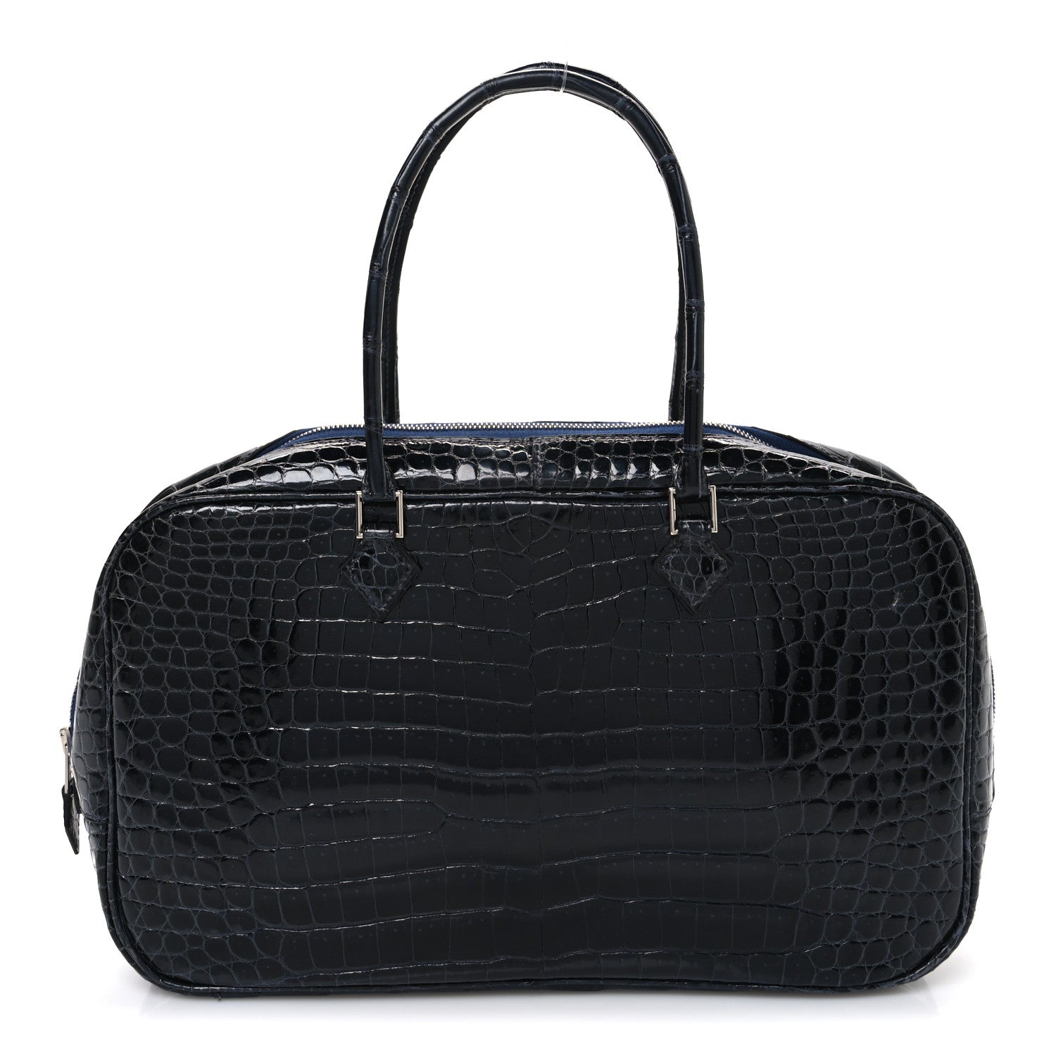 Hermes Shiny Porosus Crocodile Plume Elan 28 Bleu Marine 1 of 11