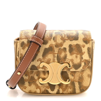 Celine Canvas Triomphe Mini Claude Leopard 1 of 12