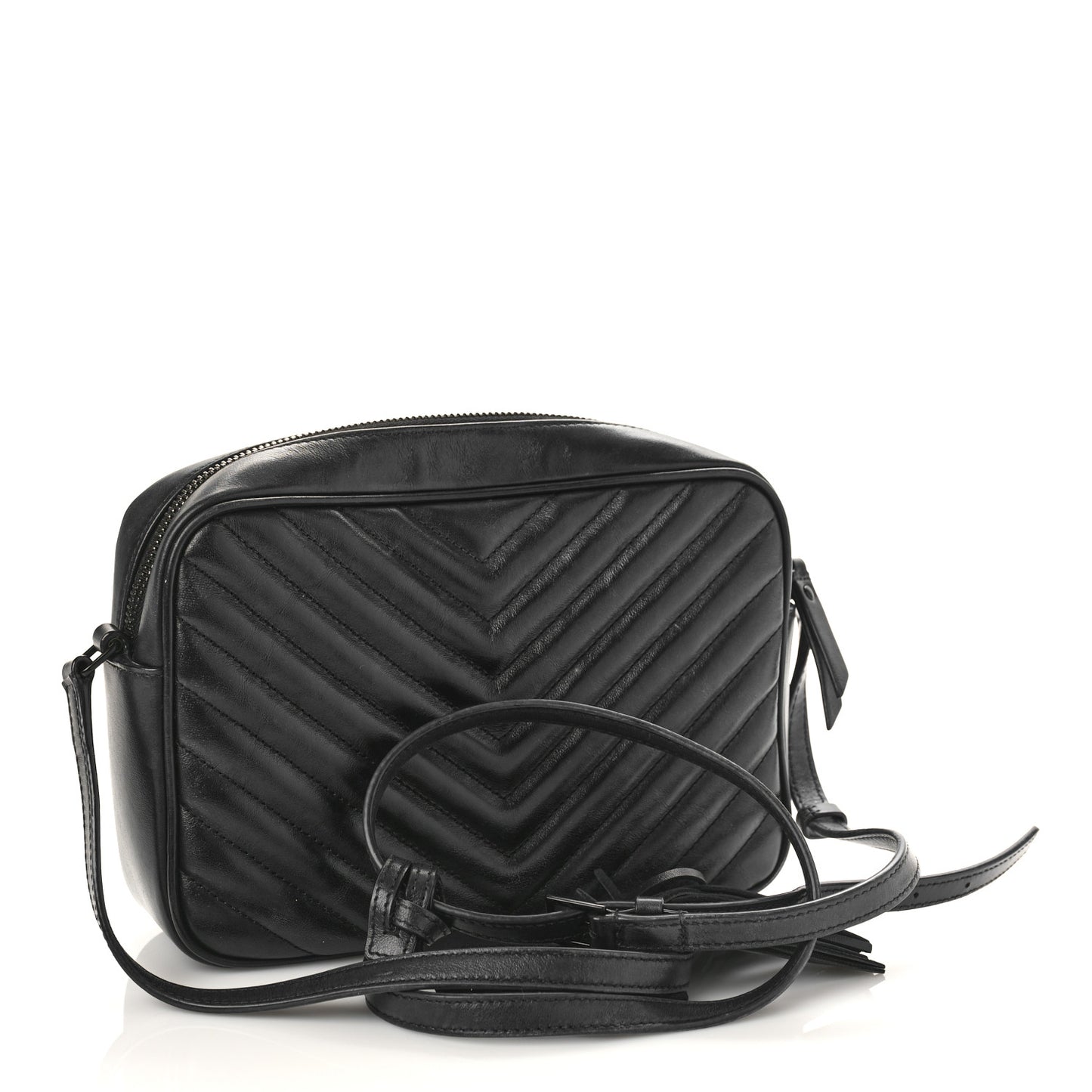 Calfskin Matelasse Monogram Monochrome Lou Camera Bag Black