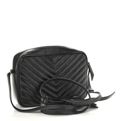 Saint Laurent Calfskin Matelasse Monogram Monochrome Lou Camera Bag Black 3 of 15