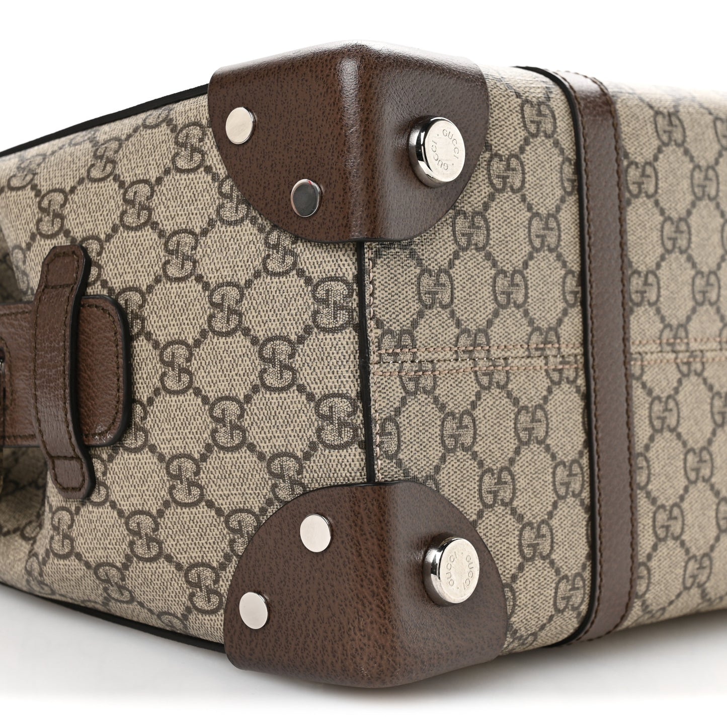 GG Supreme Monogram Textured Dollar Calfskin Medium Detail Tote Beige Ebony New Acero