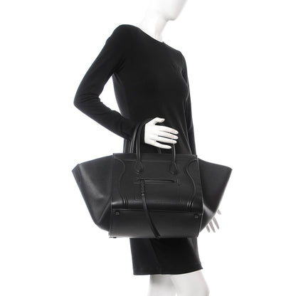 Celine Supple Calfskin Medium Phantom Luggage Black 2 of 10