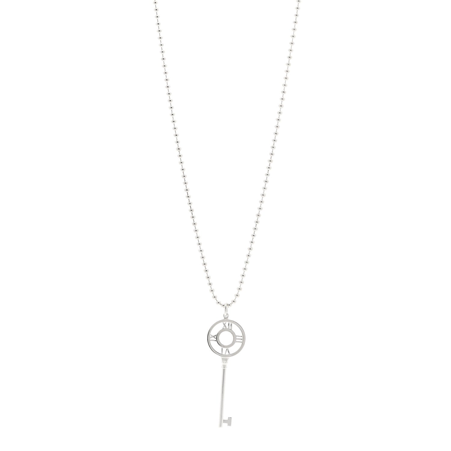 Tiffany Sterling Silver Atlas Key Pendant Necklace 1 of 5