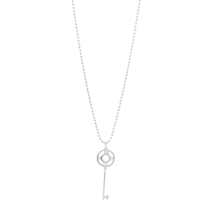 Tiffany Sterling Silver Atlas Key Pendant Necklace 1 of 5