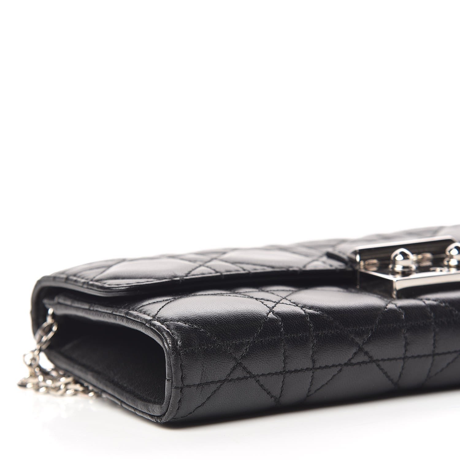 Christian Dior Lambskin Cannage Miss Dior Chain Wallet Black 5 of 12