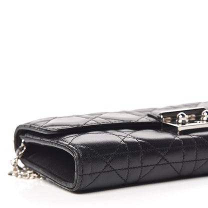 Christian Dior Lambskin Cannage Miss Dior Chain Wallet Black 5 of 12