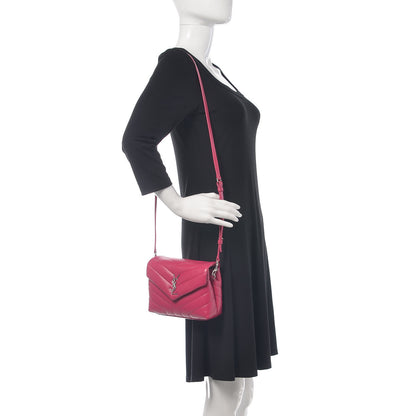 Saint Laurent Calfskin Y Quilted Monogram Toy Loulou Crossbody Bag Freesia 2 of 10