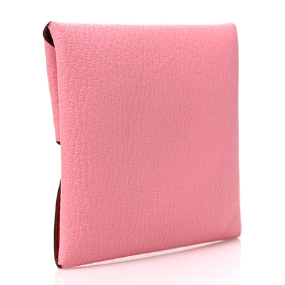 Hermes Chevre Mysore Verso Bastia Coin Purse Rose Confetti Brique 3 of 7