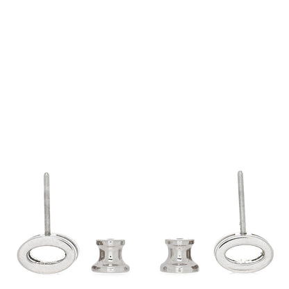 Hermes Palladium Lacquered Mini Pop H Earrings Marron Glace 3 of 4