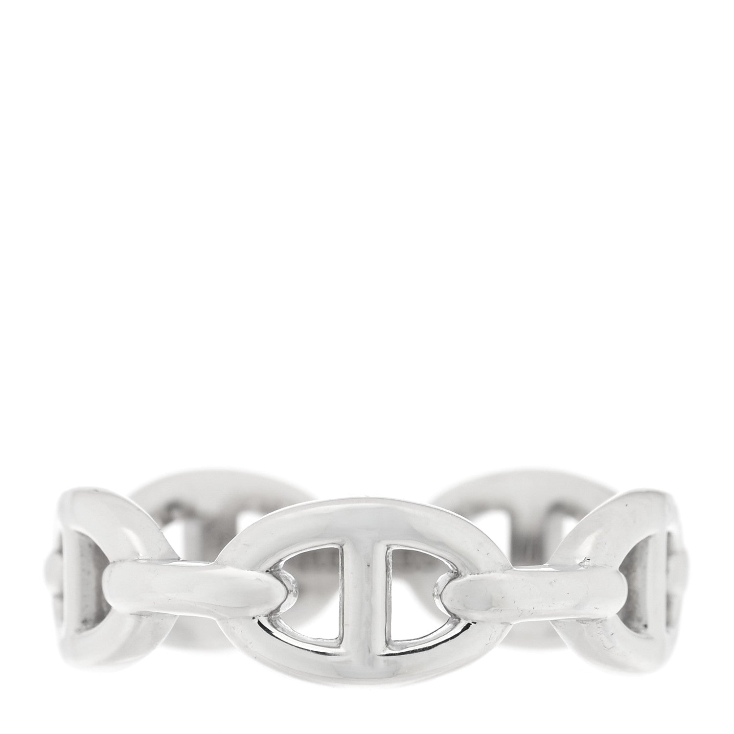 Hermes Sterling Silver PM Chaine d'Ancre Enchainee Band Ring 56 7.75 1 of 4