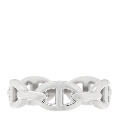 Hermes Sterling Silver PM Chaine d'Ancre Enchainee Band Ring 56 7.75 1 of 4