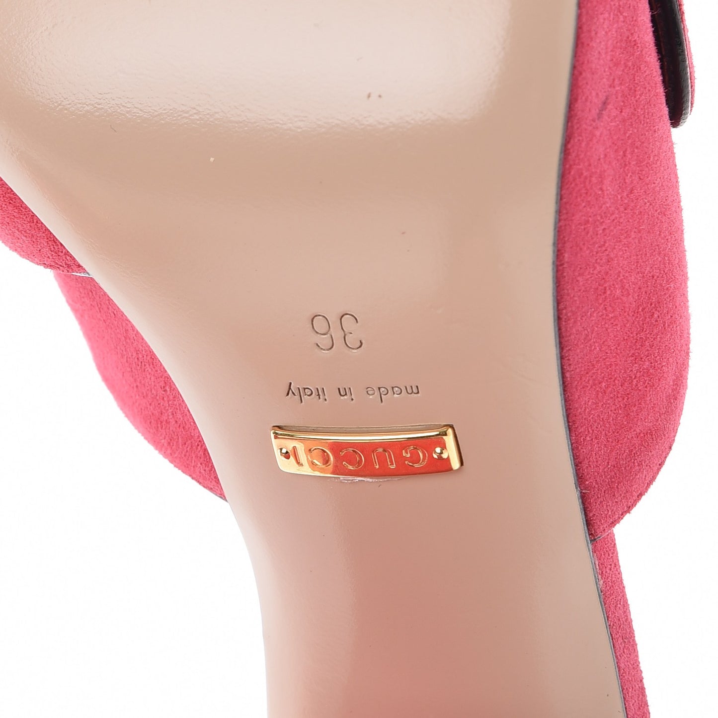 Kid Scamosciato GG Marmont Fringe 75mm Slide Sandals 36 Hot Pink