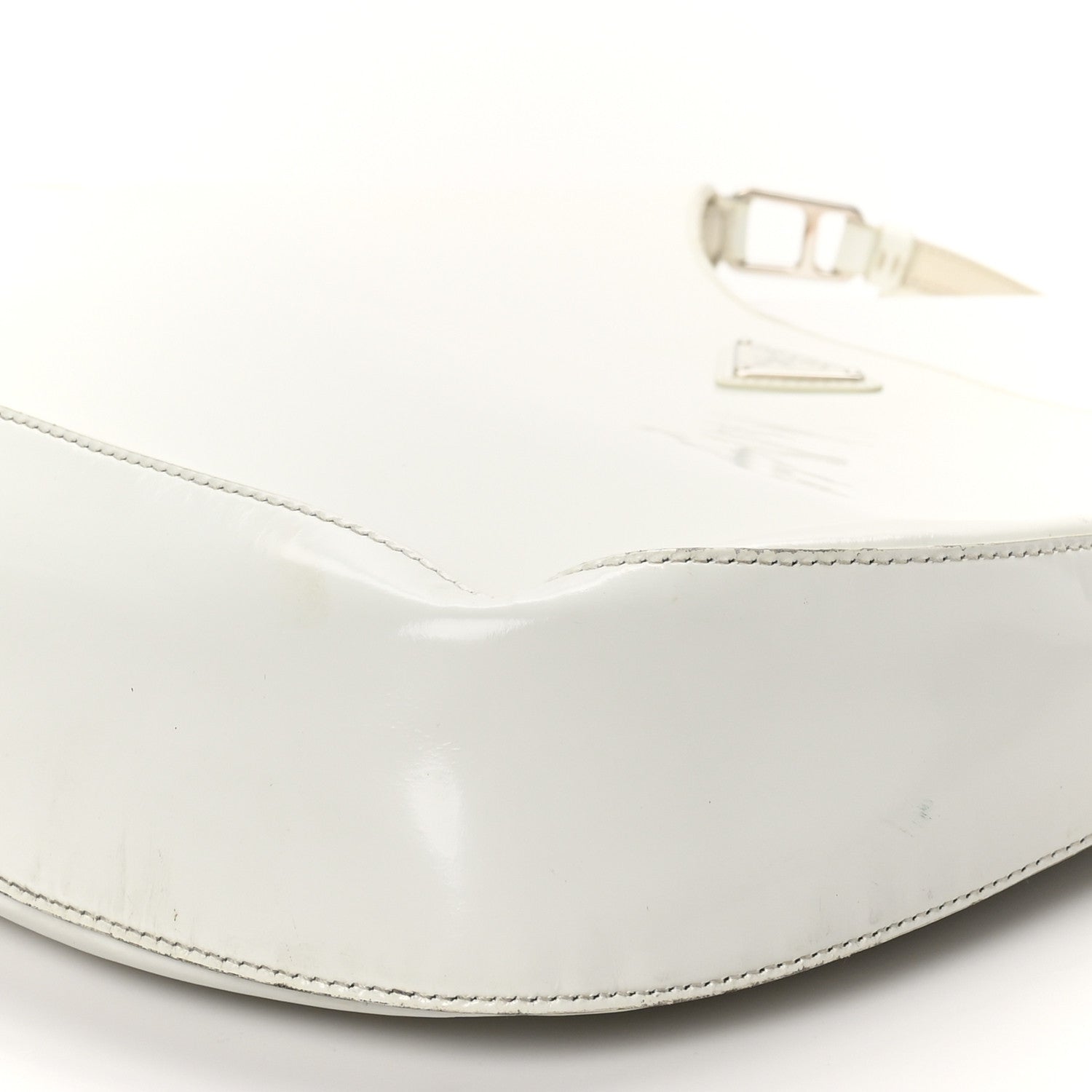 Prada Spazzolato Maxi Cleo Adjustable Strap Shoulder Bag White 8 of 10