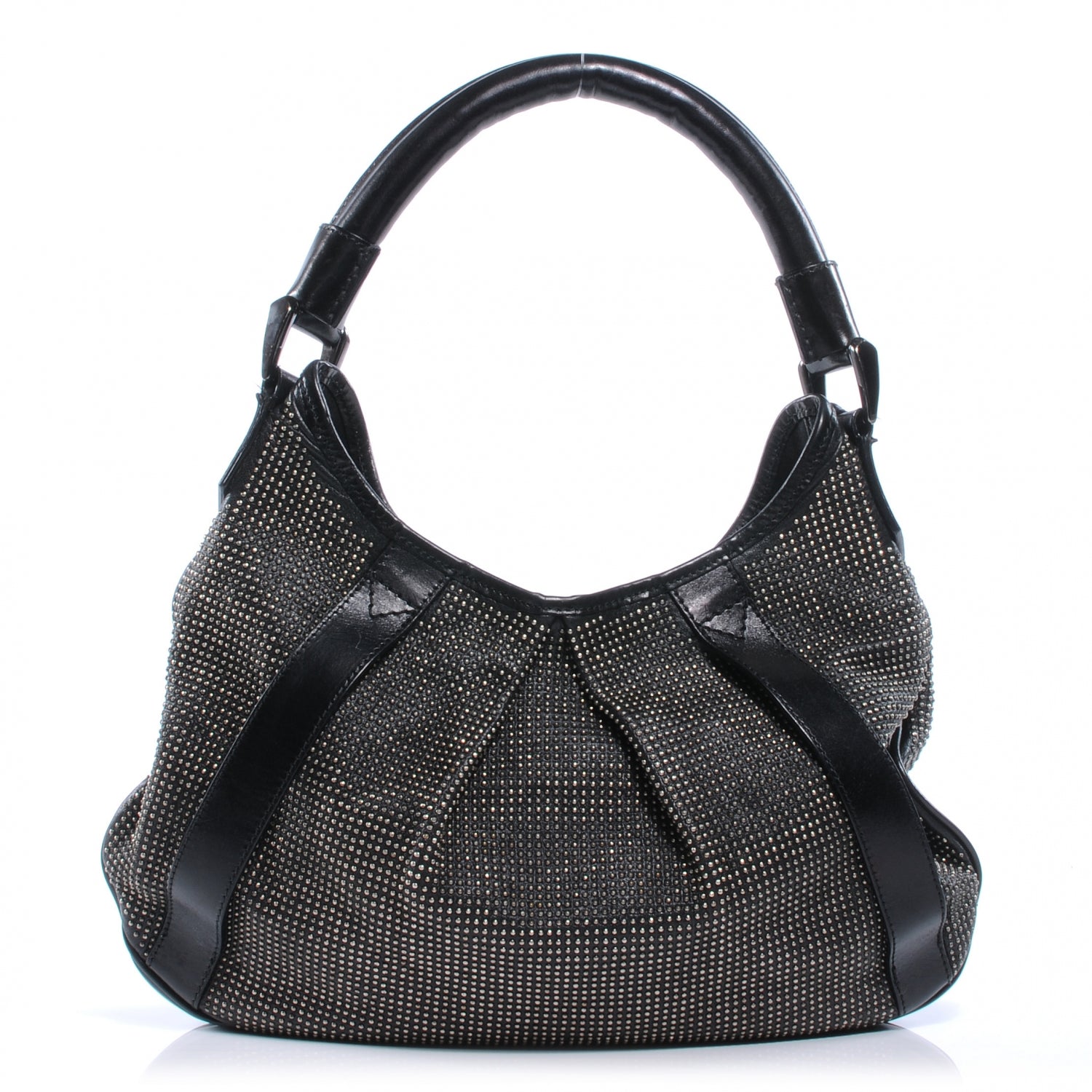 Burberry Prorsum Leather Studded Hobo Black 1 of 8