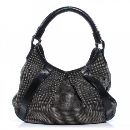 Burberry Prorsum Leather Studded Hobo Black 1 of 8