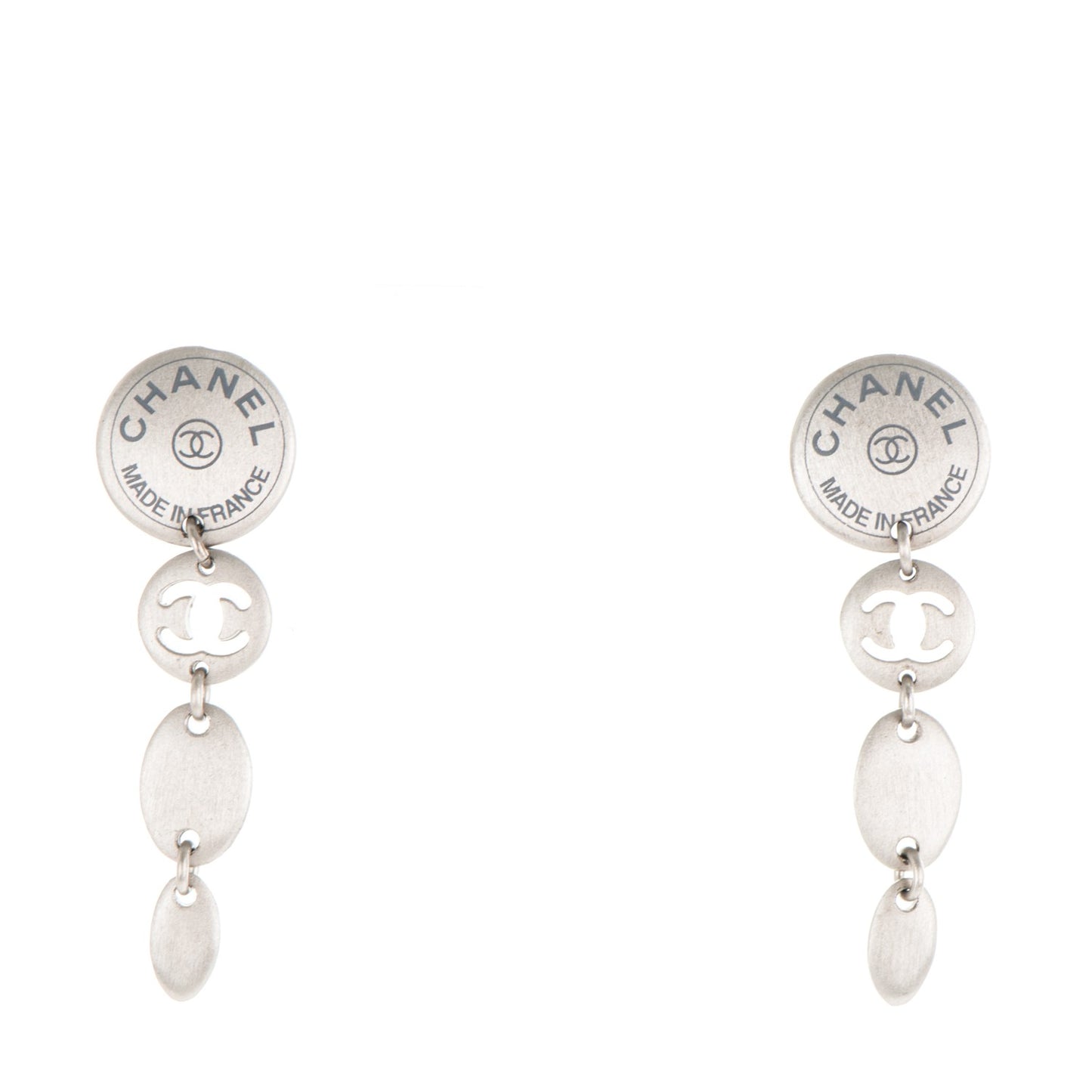 CC Drop Earrings Silver