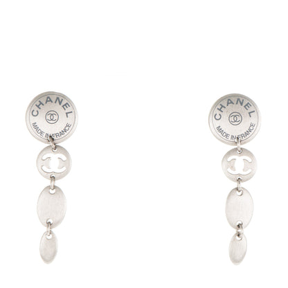 Chanel CC Drop Earrings Silver 1 of 4