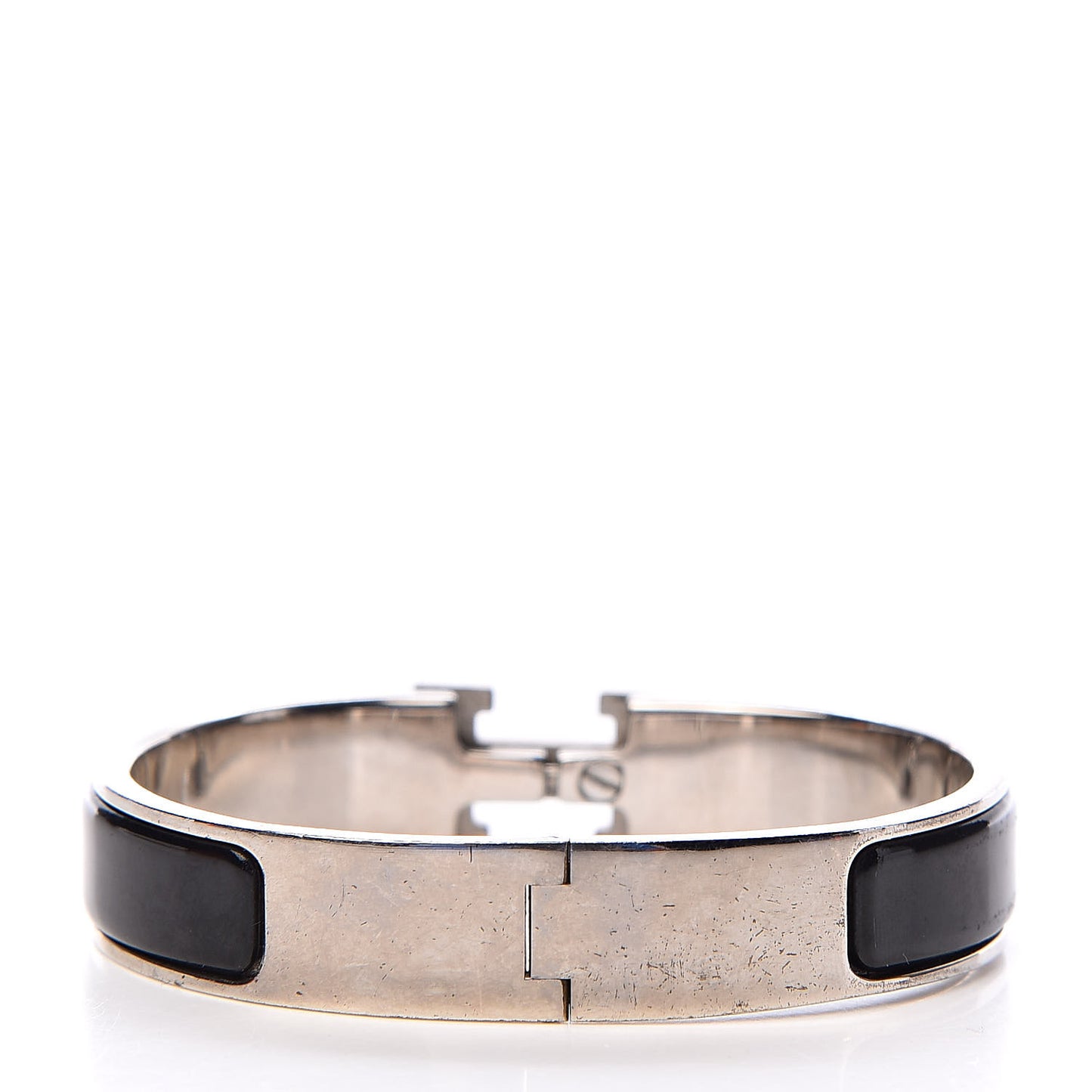 Enamel Narrow Clic Clac H Bracelet PM Black