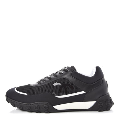 Chanel Calfskin Mesh Lycra Sneakers 39 Black 1 of 8