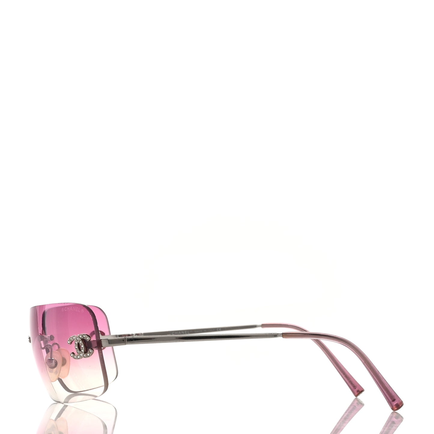 Metal Crystal CC Logo Sunglasses 4017-D Pink