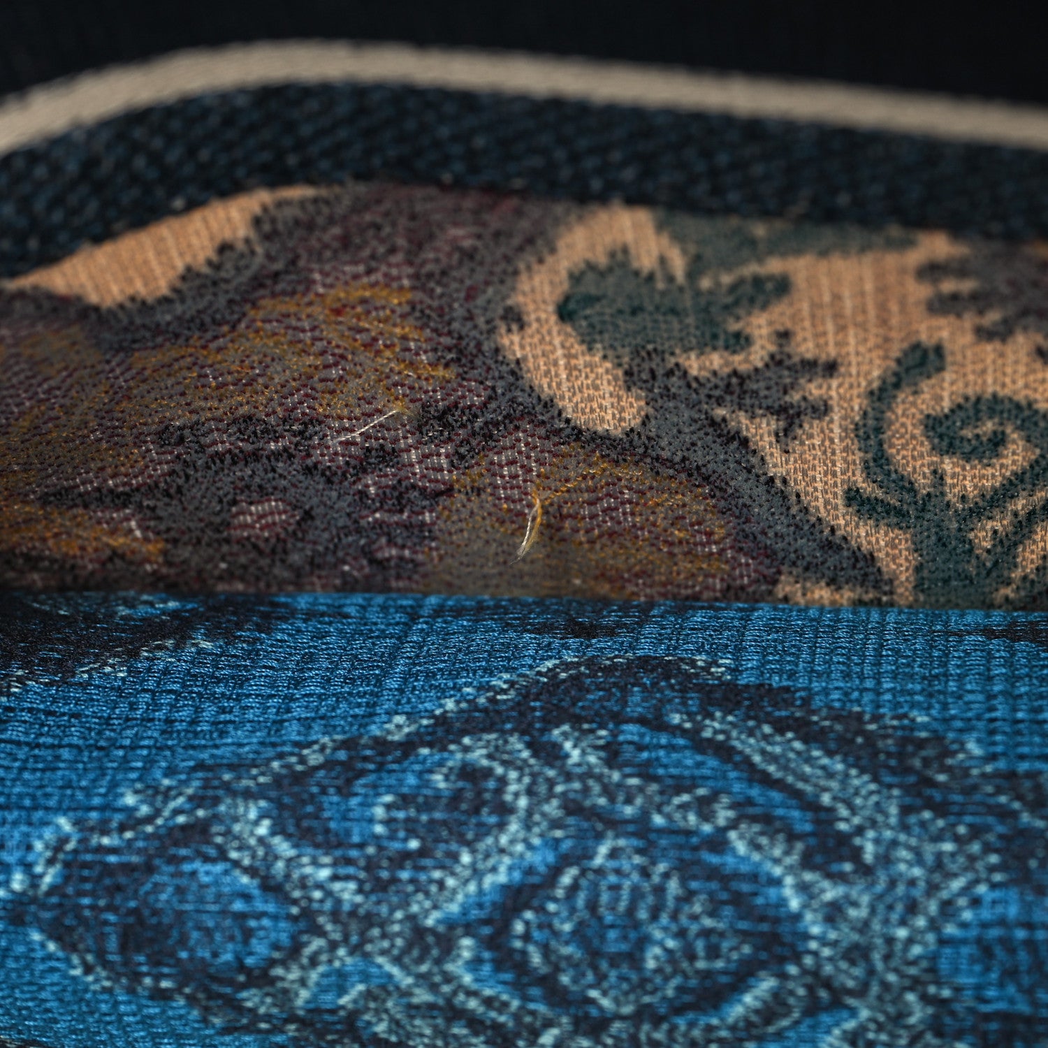 Christian Dior Canvas Embroidered Paisley Medium Book Tote Blue Multicolor 11 of 11