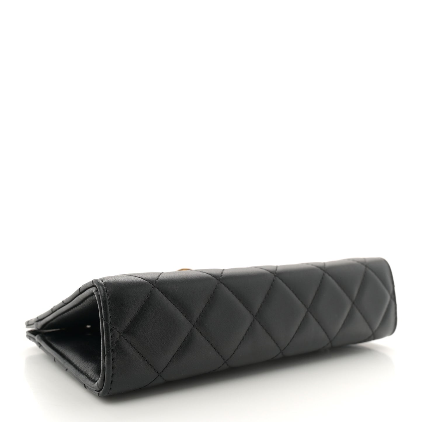 Lambskin Quilted Evening By The Sea Clutch Black
