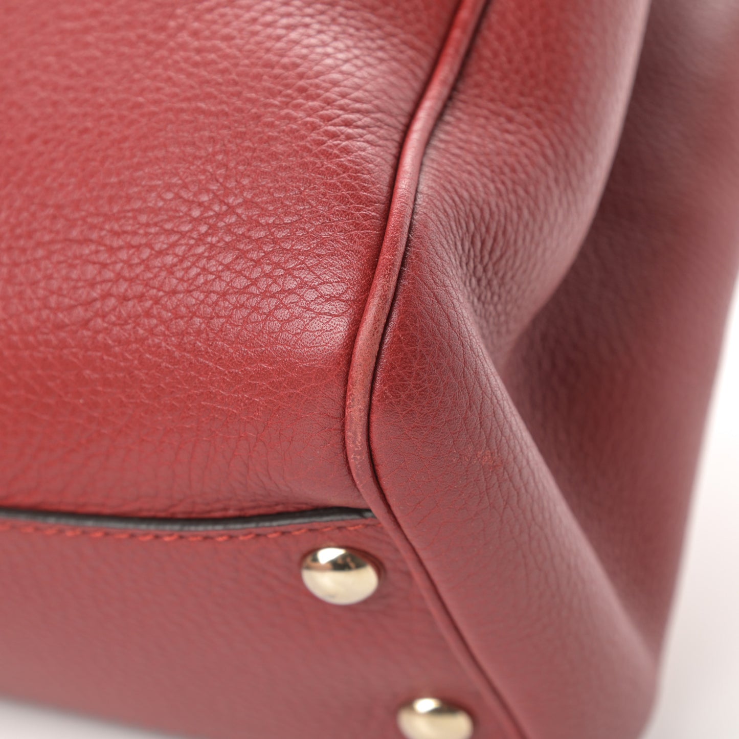 Calfskin Small Bamboo Shopper Tote Red