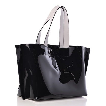 Valentino Garavani Patent Escape Tote Black White 4 of 10
