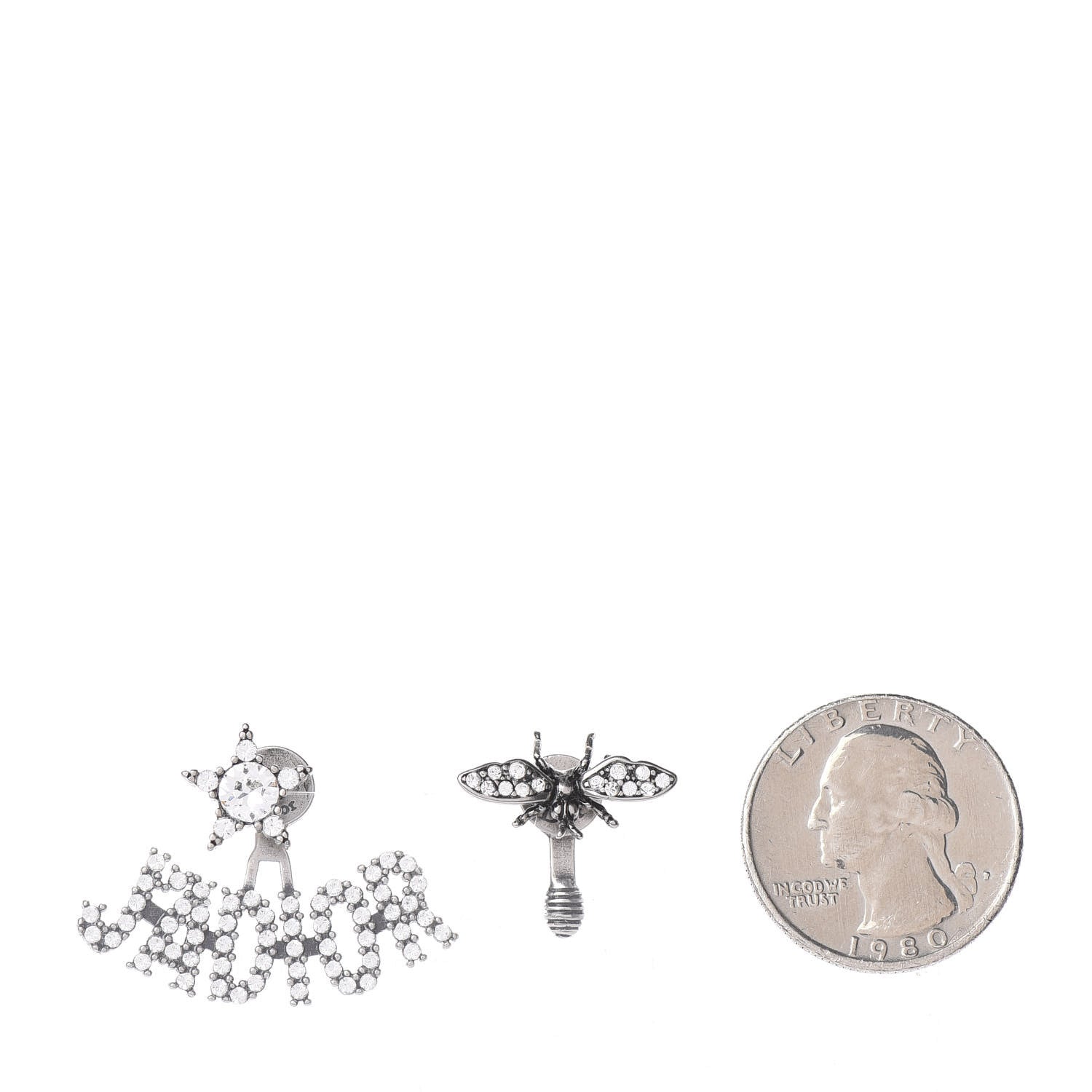 Christian Dior Palladium Crystal J'adior Earrings 2 of 4