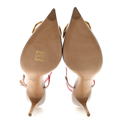 Valentino Garavani Calfskin Vlogo Slingback 40mm Pumps 37.5 Poudre 5 of 8