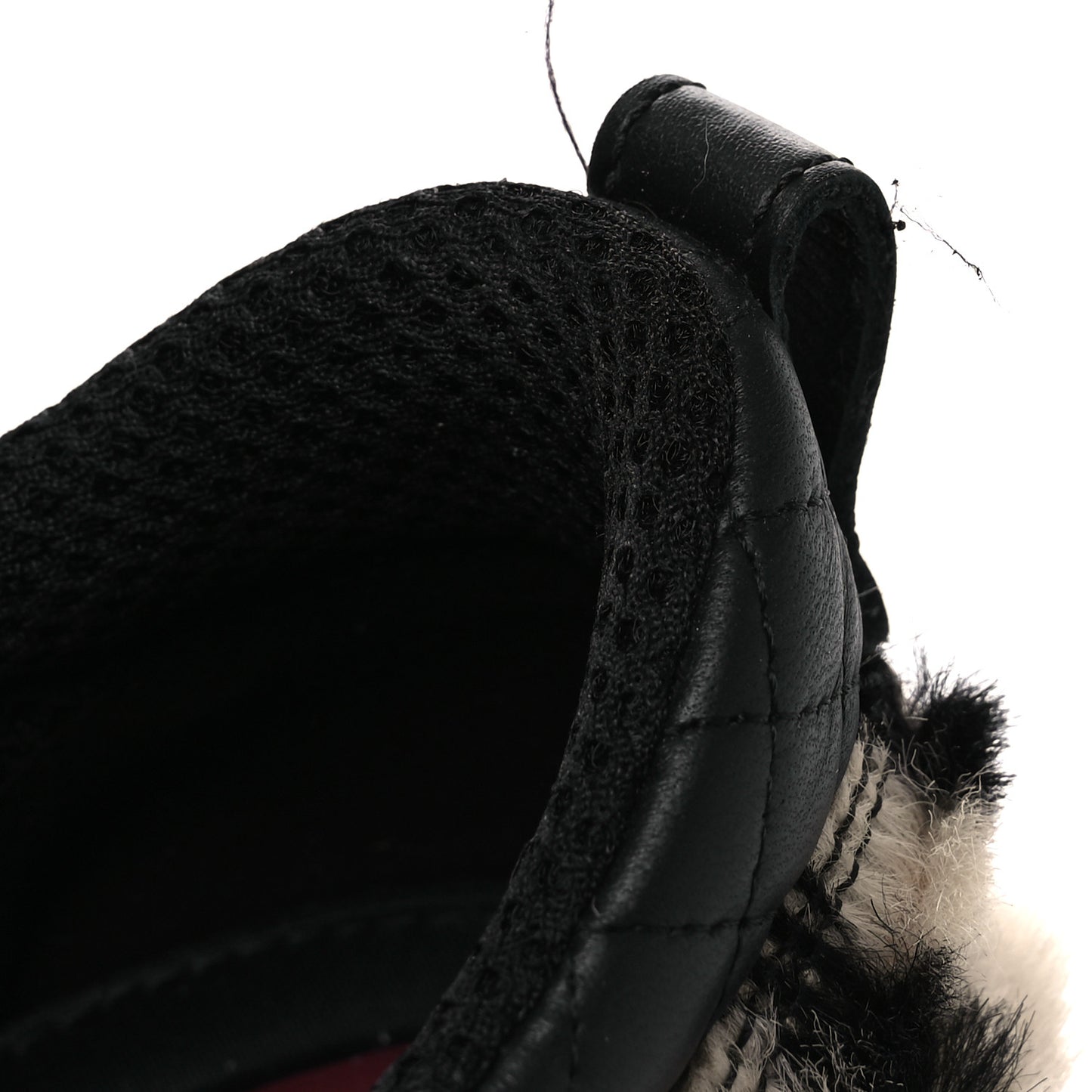 Lambskin Mixed Fibers Printed Quilted Sneakers 41 White Black
