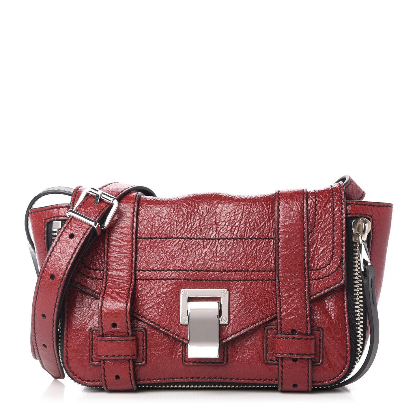 Crinkled Calfskin PS1 Mini Zip Crossbody Brick