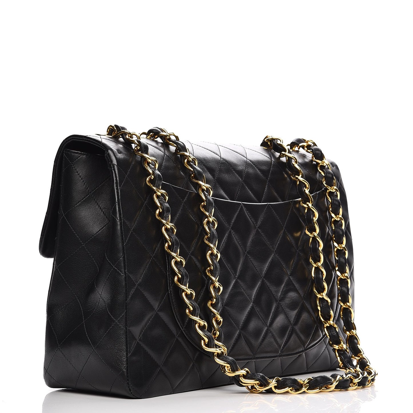 Lambskin XL Jumbo Flap Black