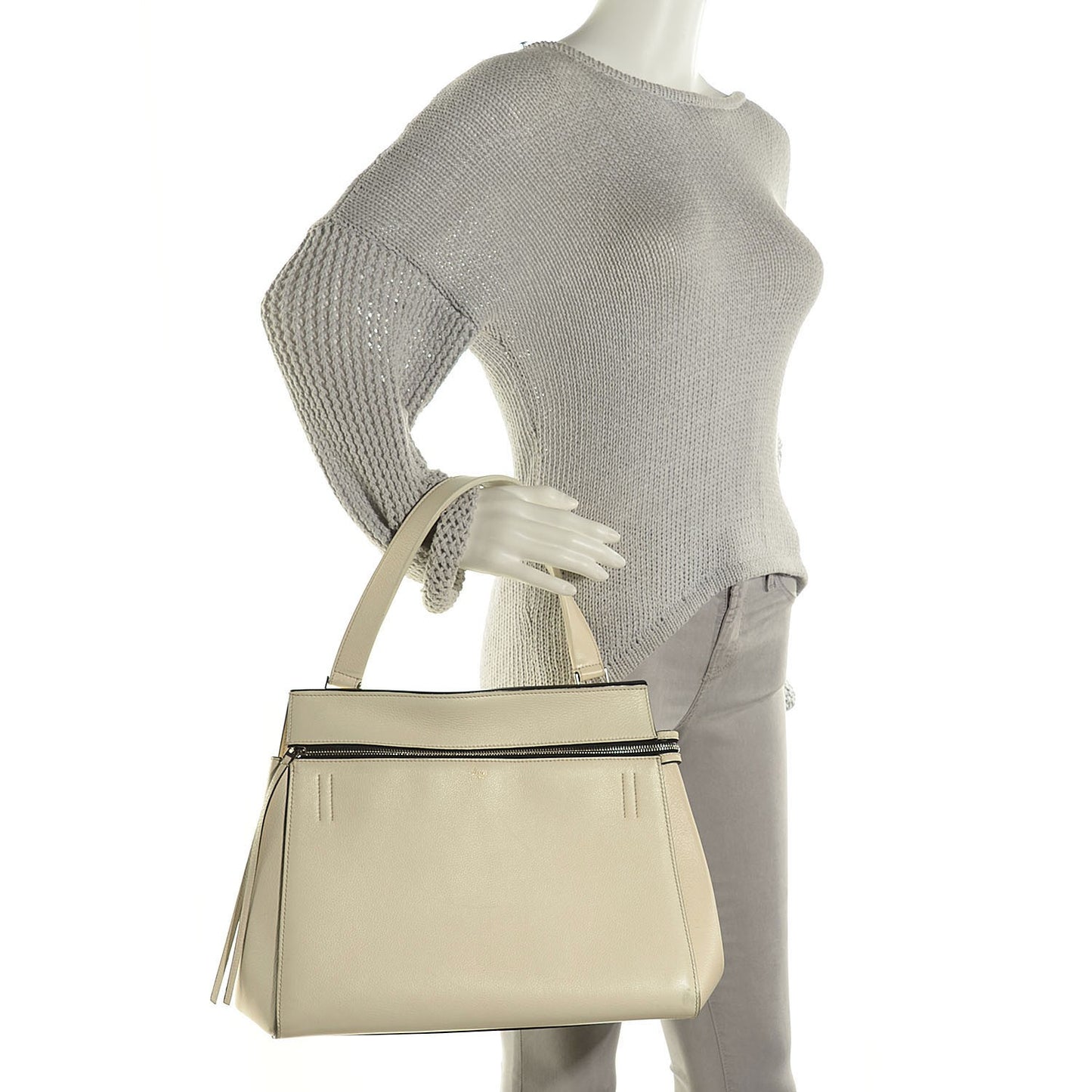 Grained Calfskin Large Edge Shoulder Bag