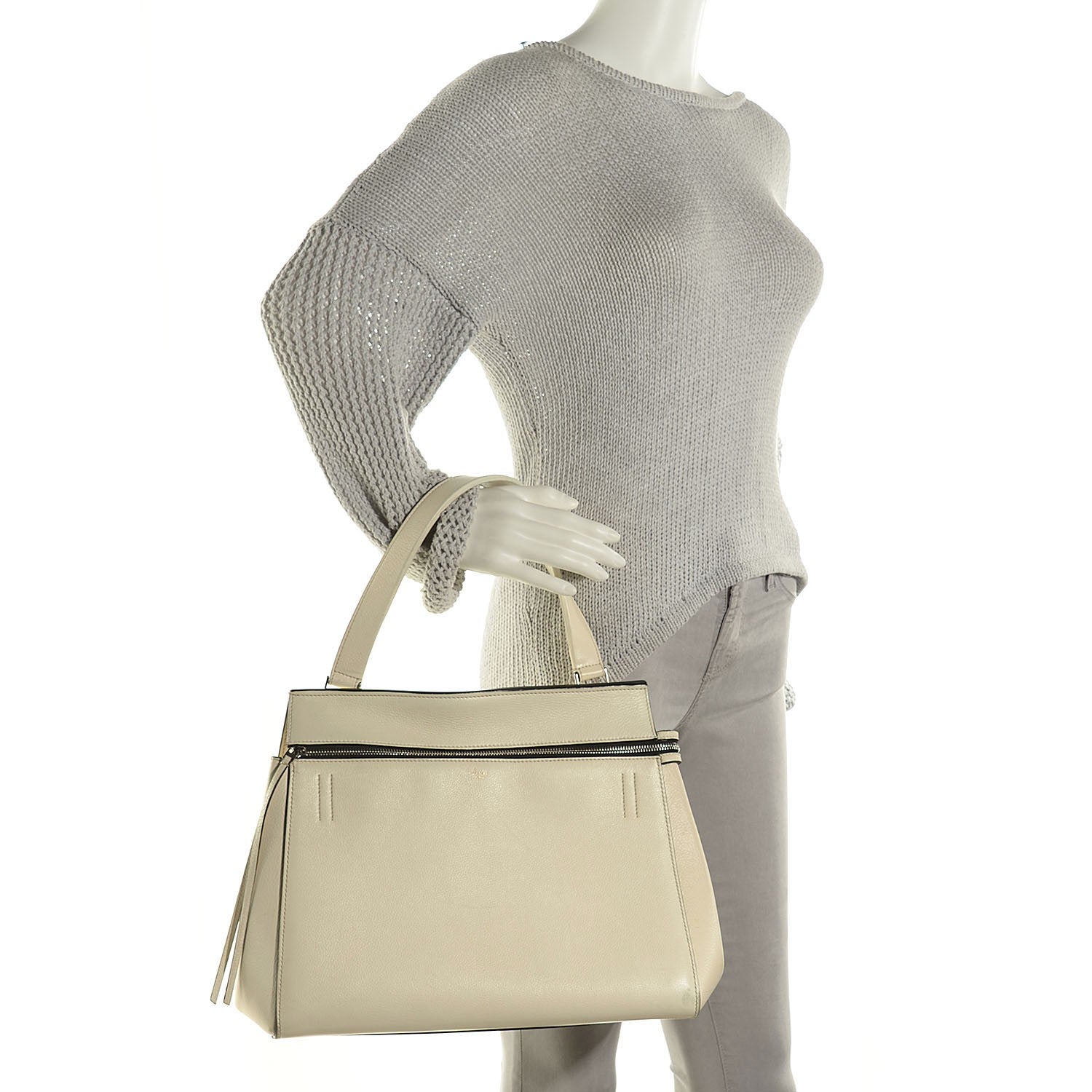 Celine Grained Calfskin Large Edge Shoulder Bag 2 of 8