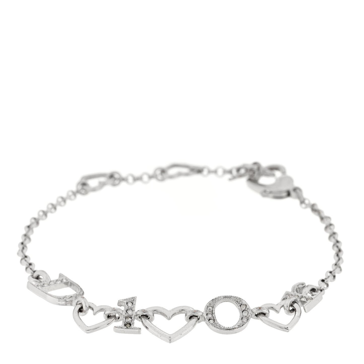 Crystal Heart Bracelet Silver