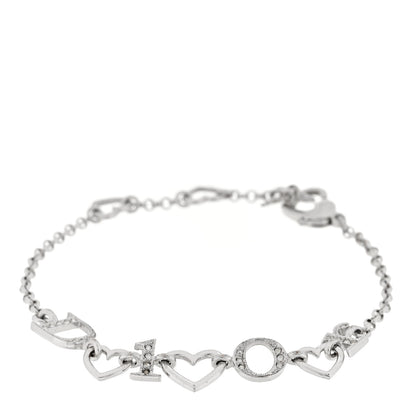 Christian Dior Crystal Heart Bracelet Silver 1 of 3