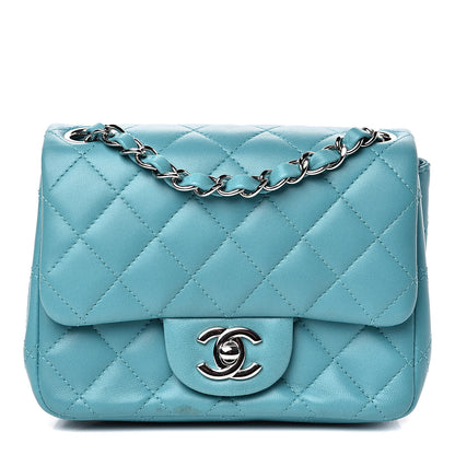 Chanel Lambskin Quilted Mini Square Flap Turquoise 1 of 13
